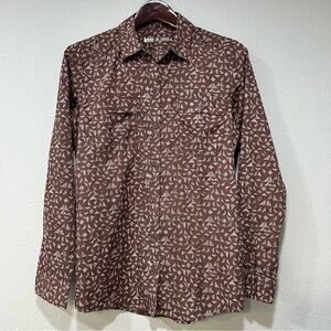 REI Co-Op Women’s Wanaka Long Sleeve Woven Shirt Rust Geo Print Size Medium NWT